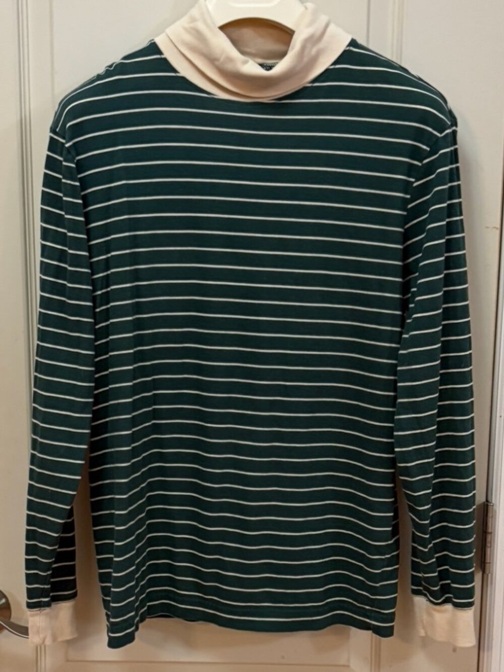 Urban Outfitters Size M 100% Cotton L/S Turtle Neck Striped T-Shirt. Green